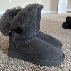 Kids Gray UGG Big Button Boots